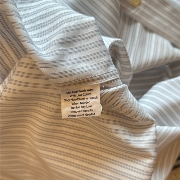 Pronto Uomo White and Gray Stripe Dress Shirt with Pointed Collar - Picture 5 of 7